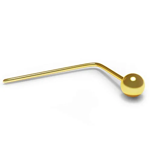 9K giallo oro 1,5 MM sfera normale Top 22 Gauge L Bend naso Stud Piercing