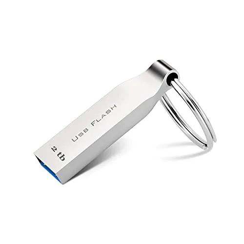 Licyley Chiavetta USB 2TB Pendrive 2000GB Impermeabile USB 3.0 Metallo Pen Drive 2TB con Portachiavi Portatile Pennetta USB Flash Drive Memoria USB per PC/Laptop/TV/Lavoro