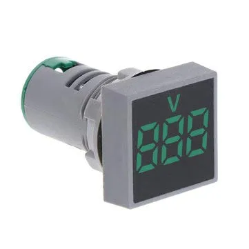 BliliDIY 22Mm Ac 12-500V Voltmetro Pannello Quadrato Led Indicatore Di Tensione Digitale Indicatore Luminoso - Verde
