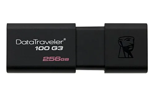 Kingston DataTraveler 100 G3-DT100G3/256GB USB 3.0, PenDrive, 256 GB, 1 Pezzo, Nero