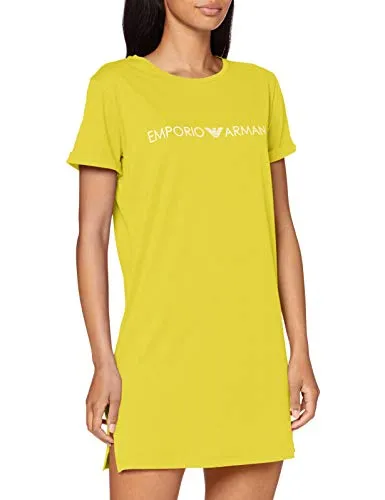 EMPORIO ARMANI swimwear Maxi T-Shirt Logo Lover Vestito, Giallo (Giallo 00560), 44 (Taglia Produttore: Medium) Donna