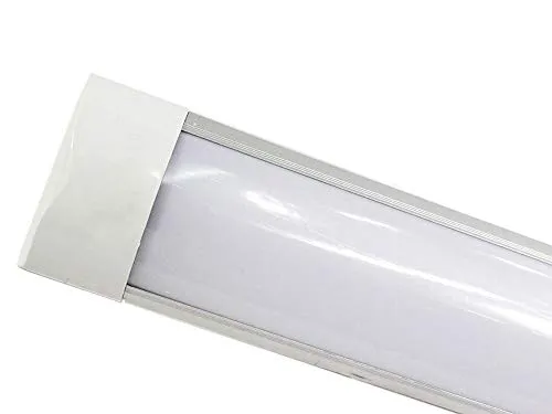 Vetrineinrete® Plafoniera led slim sottopensile tubo neon 9 19 28 38 watt 30 60 90 120 cm luce naturale 4000 k per soffitto mensole ripiani (30cm 9w) C6