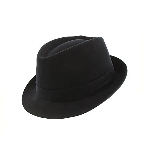 Votrechapeau Alvito - Cappello Trilby con Tesa Stretta, in Lino Nero 58 cm