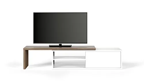 TemaHome Move Mobile Porta TV, Noce e Bianco, 110 x 35.4 x 32 cm