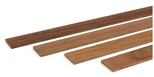 wodewa - Listello in legno di teak oliato, 1 m, 30 x 4 mm, modanatura decorativa per rivestimento parete, soffitto, pavimento, fai da te