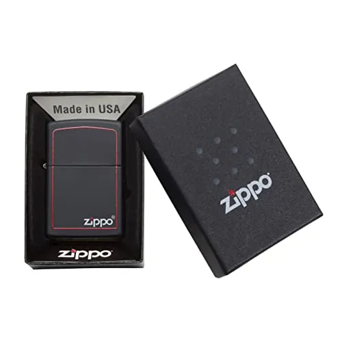 Zippo Accendino a Benzina Ricaricabile, Antivento, Ottone, Nero, 5,70 X 3,70 X 1,20 Cm