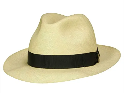 Borsalino Montecristi Superfein - Cappello Panama di alta qualità nero naturale (712-3). X-Large