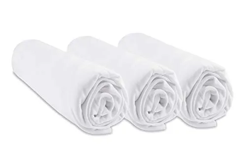 Set di 3 lenzuola con angoli per culla in bambù 40x80 / 40x90 cm - Bianco
