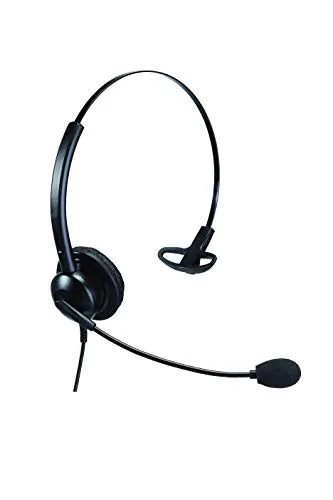 Affordable Single Ear Noise Cancelling Office/Call Centre Headset With U10P-S Bottom Cable For Yealink SIP-T19P T20P T21P T22P T26P T28P T32G T41P T38G T42G T46G T48G, Snom and Grandstream IP Phone