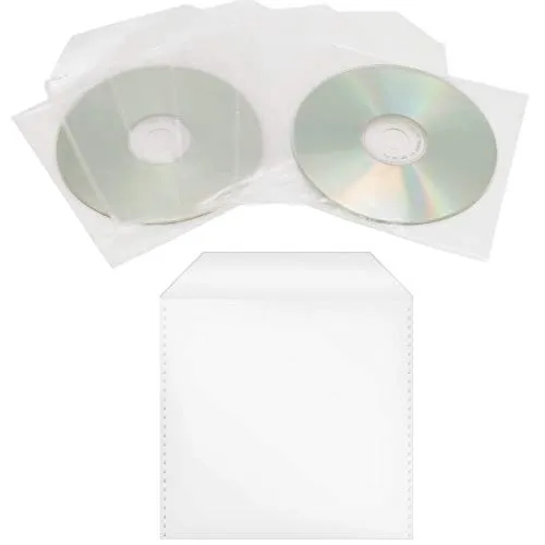 Custodie vuote per CD/DVD/Bluray, in PP, trasparenti, con aletta, pellicola protettiva trasparente trasparente 100
