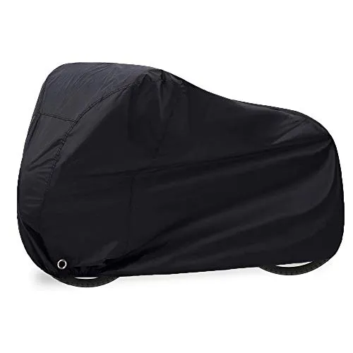 longluosi Copri Bicicletta,Telo Copribici Copertura per Bicicletta Impermeabile Anti Polvere Sole Pioggia Vento Protezione UV Oxford 200 x 110 x 70 cm Nero 190T