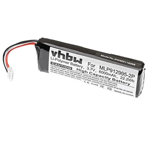 vhbw batteria compatibile con JBL Charge 2 Plus, Charge 2+, Charge 3 casse Bluetooth come MLP912995-2P (LiPo, 6000mAh, 3.7V) - ricaricabile