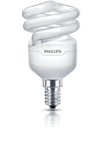 Philips Tornado fluorescente compatta a spirale Edison piccolo bianco caldo lampadina 8 W E14