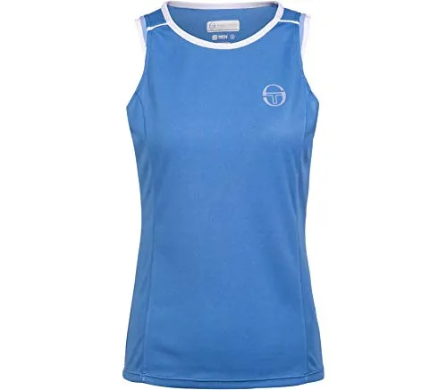 Sergio Tacchini Pliage Tank Top, Canotta da Donna, Campanula/Bianco, XS