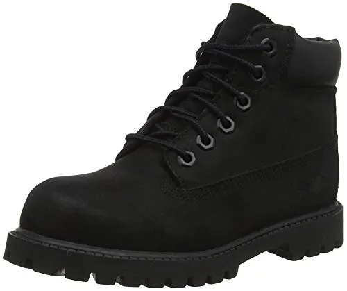 Timberland 6 Inch Premium Waterproof (Youth), Stivali Stringati Unisex - Bambini, Nero ( Black Nubuck), 33 EU