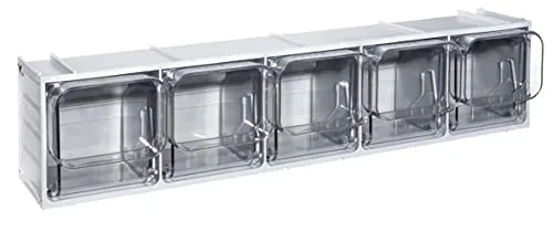 Mobil Plastic - Cassettiera modulare Crystal Box CB50/2S con 5 cassetti basculanti - Grigio chiaro