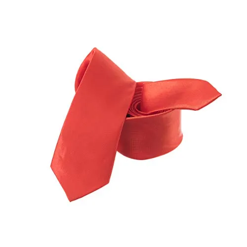 Satin Cravatta da uomo - COLORATI CRAVATTA PER MATRIMONIO, BALLO, feste e formale OCCASIONI - poliestere morbido ACCESSORIO CON solido colore modello per abito e Smoking - Rosso, 5cm larghezza