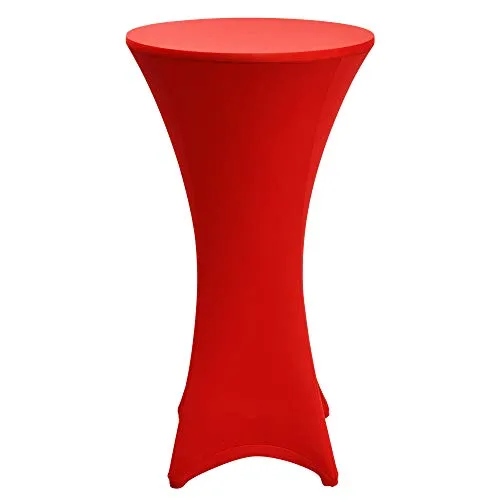 Beautissu Fodera Elastica per tavoli Lounge da Bar Stella Ø 80-85cm - Rivestimento Elastico tavolini publicità e Feste - Rosso