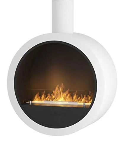 Infire INCYRCLE BIANCO Caminetto design con bruciatore a bioetanolo da appendere al soffitto anche al centro di una stanza