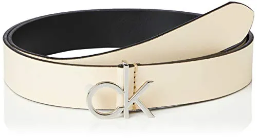 Calvin Klein Re-Lock Low CK 3cm Fixed Cintura, Giallo (Light Sand TD), Medium (Taglia Produttore: 90) Donna