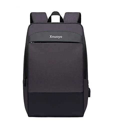 Xnuoyo Zaino per Portatili 17.3” Zaino Laptop Impermeabile di Ricarica USB，Zaino per PC Portatile da Borsa per Lavoro Scuola Viaggio Uomo e Donna (Nero)