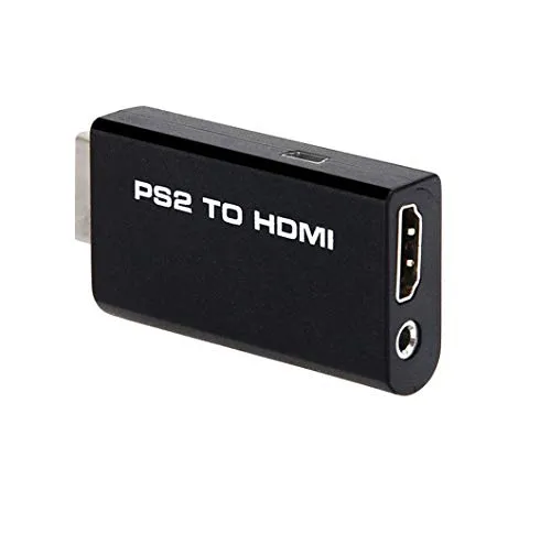 SOUTHSKY Mini video convertitore e adattatore da PS2 a HDMI con uscita audio da 3,5 mm per monitor HDTV HDMI