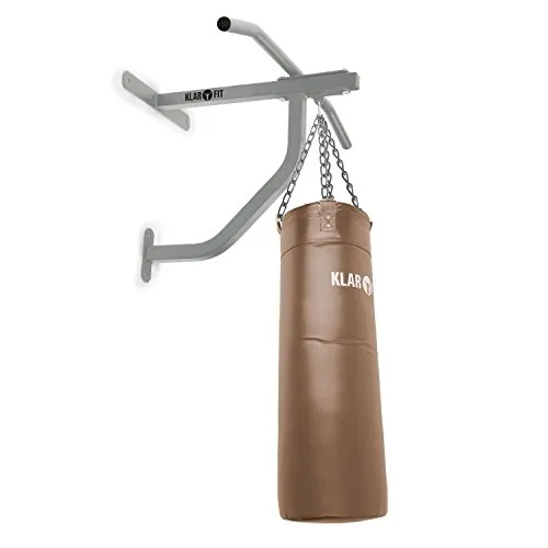 Klarfit Big Punch Barra Per Trazioni Alla Sbarra e Sacco Da Boxe (max 350 KG, zona bersaglio 80 x 30 CM, costruzione e sacco stabili)