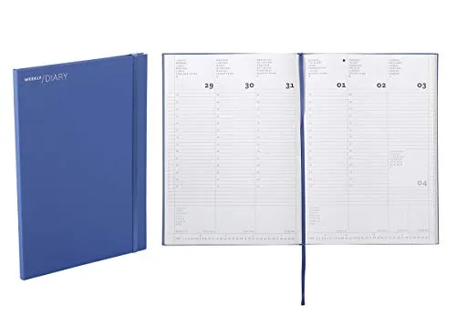Agenda 2020 settimanale da scrivania, 21 x 29,7 cm colore blue