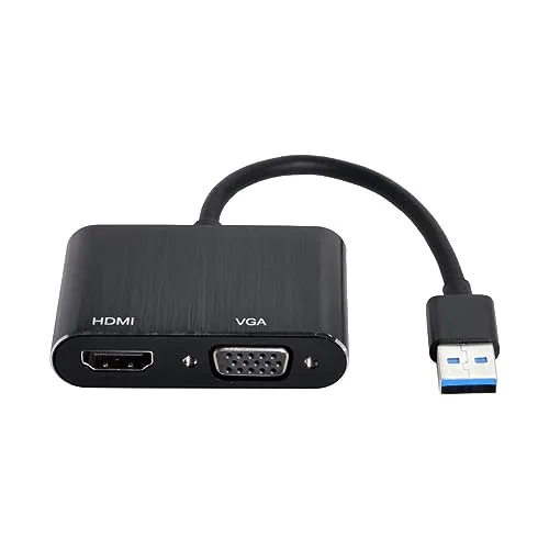 Cablecc Cavo adattatore da USB 3.0 e 2.0 a HDMI e VGA HDTV Scheda grafica esterna per Windows Macbook Laptop
