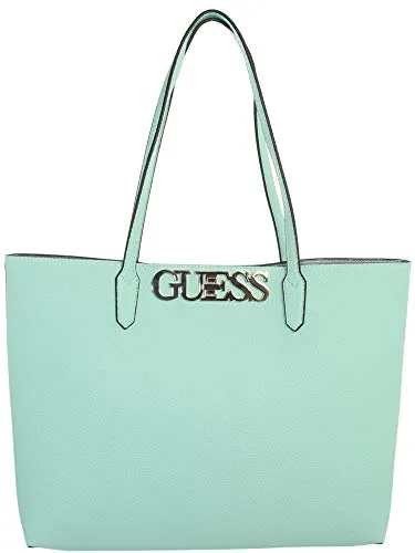 Guess Uptown Chic Barcelona Tote Borsa a Tracolla da Donna, Turchese, Taglia Unica