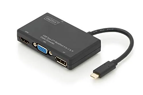 Digitus da 70848 USB Type C Multi Port 4 in1 a/v Cable Converter 0.2 m NERO