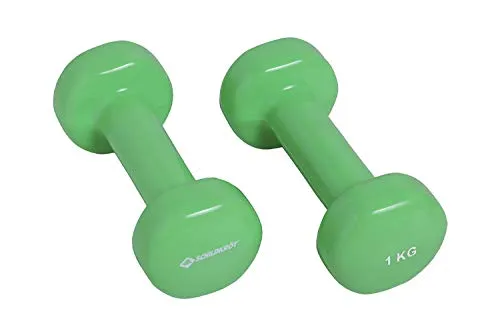 Schildkröt Fitness Set di Manubri in Vinile, 2 x 1,0 kg, Verde, 960005 Unisex Adulto