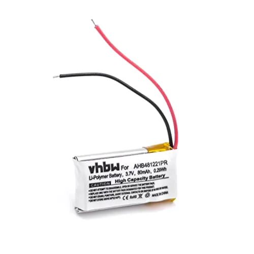 vhbw batteria sostituisce Bose AHB481221PR per auricolari cuffie wireless (80mAh, 3,7V, Li-Poly)