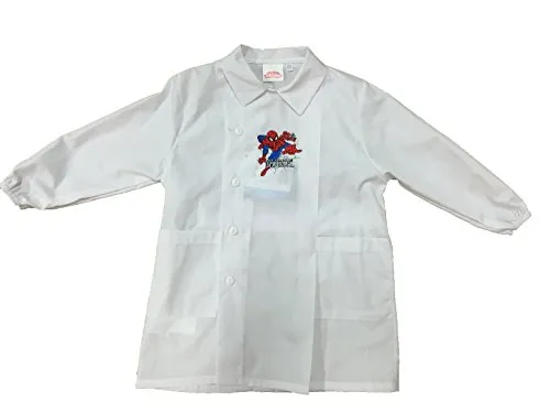 Marvel Grembiule Grembiulino Bianco Spiderman Scuola Asilo Materna elementare (TG.45)