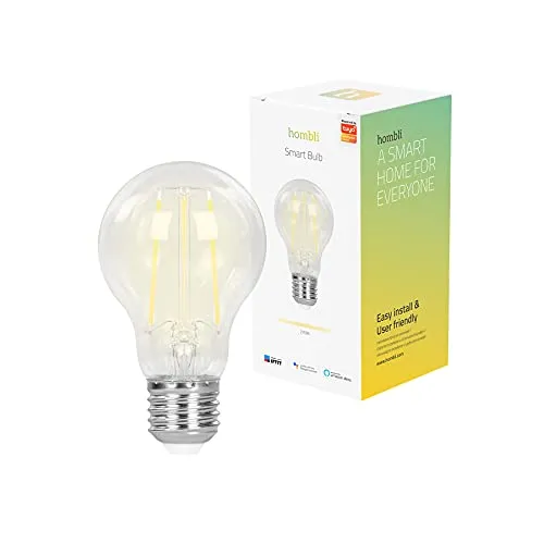 Hombli Smart Bulb Filament (7W) - Dimmerabile, bianco caldo morbido, funziona con Alexa e Google Home