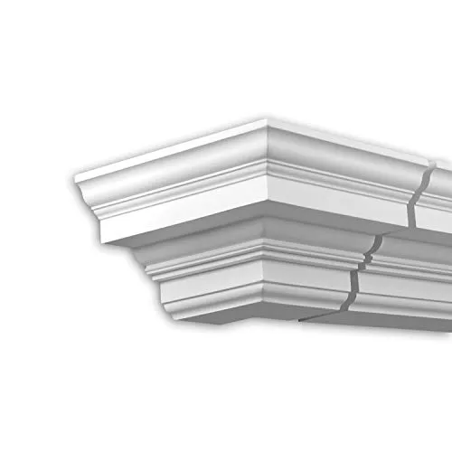 Angolo esterno Profhome 431211 cornice per esterno elemento angolore elemento di facciata stile neoclassico bianco