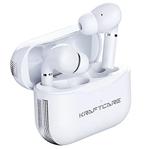KRAFTCARE Cuffie Bluetooth 5.1, Auricolari Wireless In-Ear Bluetooth Cuffiette Bassi Migliorati 4 microfoni con Chiamate Stereo HD Auricolari IPX7 Impermeabili 30H Playtime con Controllo Touch