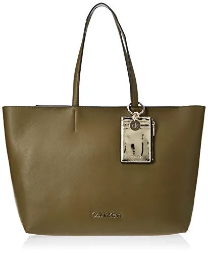 Calvin Klein Ck Must Psp20 Med Shopper - Borse Tote Donna, Verde (Drk Olive), 11x27x39 cm (W x H L)