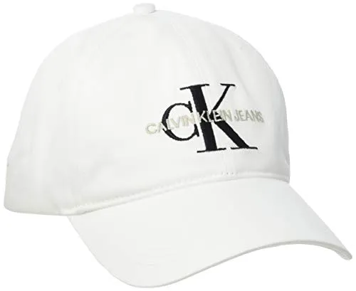 Calvin Klein Jeans Ckj Monogram cap Berretto da Baseball, Bianco (Bright White Yaf), Unica (Taglia Produttore: OS) Uomo