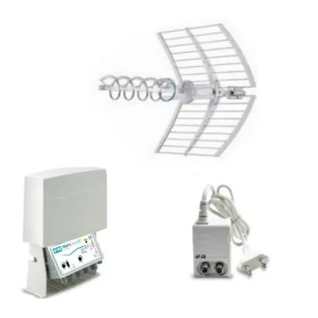 Fracarro Kit 14 EVO Antenna Digitale Terrestre 1 Antenna Elika Combo + Amplificatore + Alimentatore 217946