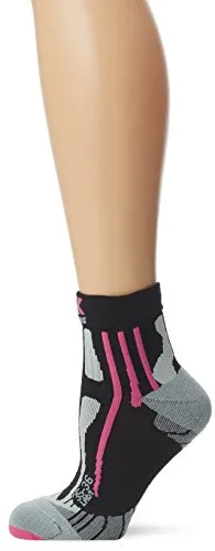 X-Socks Run Speed Two Lady - Calza Running, Donna, Nero (Black/Fuchsia), 35/36