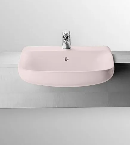 Lavabo lavandino semincasso, Conca Ideal Standard colore rosa