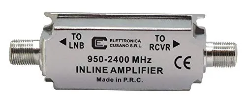 SA01 - Amplificatore di Linea per Segnali Satellitari, Ampificatore Parabola, Guadagno 24 dB, Frequenza di Lavoro 950-2400 MHz, Made in P.R.C.