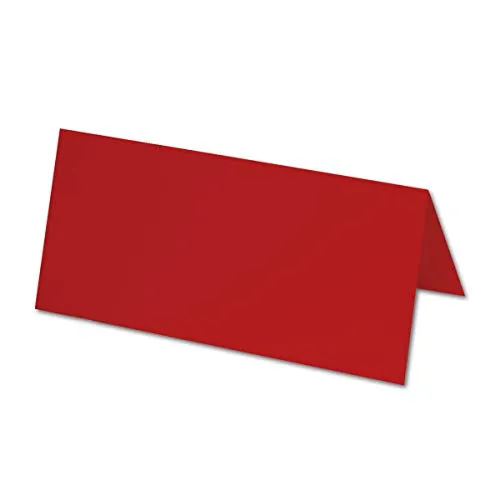 Segnaposto in a Rose rosso//Dimensioni: 100 x 90 mm (piegati 100 x 45 mm)//240 G/m²//Molto e qualità stabile//pesante in della Serie colori vivaci di Neuser. 50 Tischkarten Rosenrot