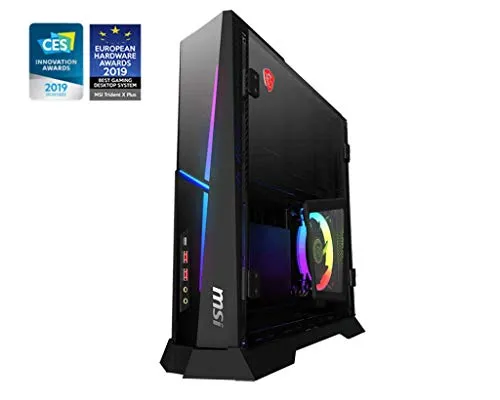 MSI Trident X Plus 9th – Computer desktop (Intel Core i7 – 9700 K, 16 GB RAM, SSD da 256 GB, 1 TB HDD, NVIDIA GeForce RTX 2070, Windows 10 Home) nero
