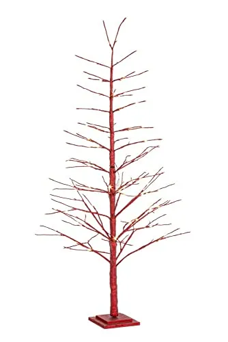 Alberello di Natale Rosso Luminoso Mini Albero Natalizio a Led Illuminato (180 cm)