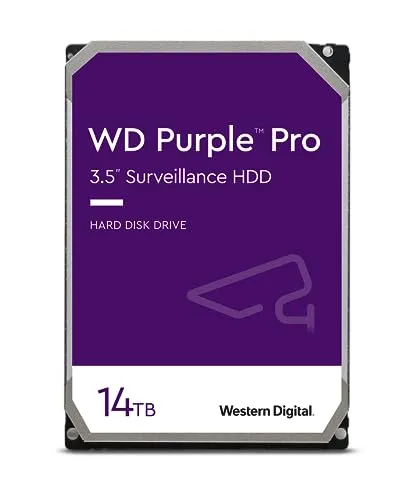 WD Purple Pro 14TB per Smart Video, Hard Disk interno da 3.5”, Tecnologia AllFrame, 7200 RPM, 550TB/anno, Cache da 512 MB, Garanzia 5 anni