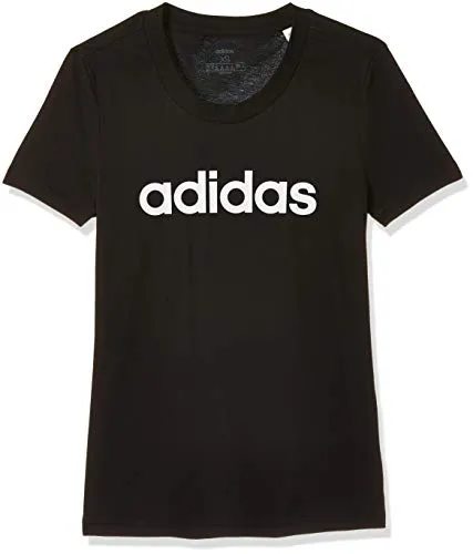 adidas Essentials Linear Tee, Maglietta Donna, Nero (Black/White), XS