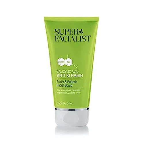 Super Facialist Acido Salicilico Anti Blemish Purify and Refresh Face Scrub per la pulizia profonda dei pori e la pelle più chiara, 150 ml