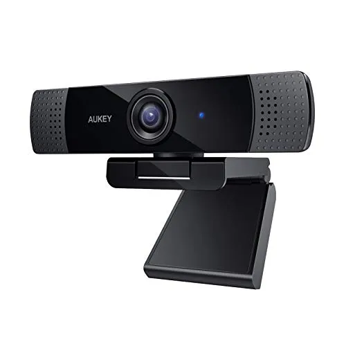 AUKEY Webcam 1080p Full HD con Microfono Stereo, per Video Chat e Registrazione, Compatibile con Windows, Mac e Android